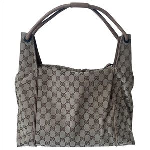 100% Verified ✅ Authentic Gucci Logo Canvas tote